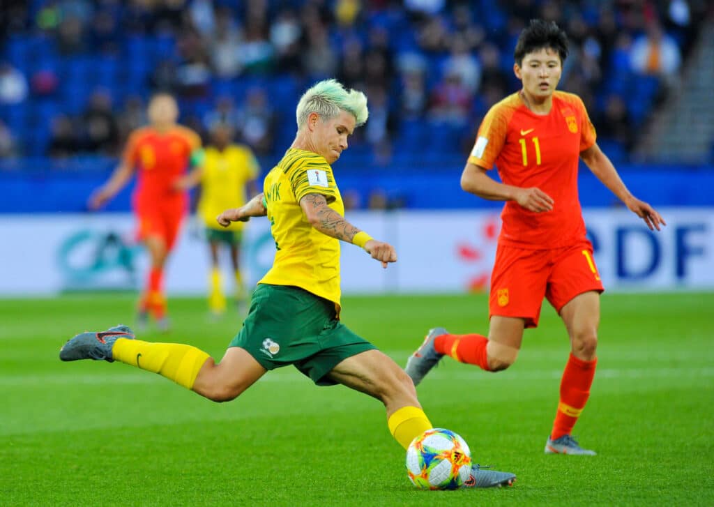 Banyana Banyana off to Central Africa for 2024 Olympic Games Qualifiers 1 Janine Van Wyk of South Africa during the 2019 FIFA Womens World Cup