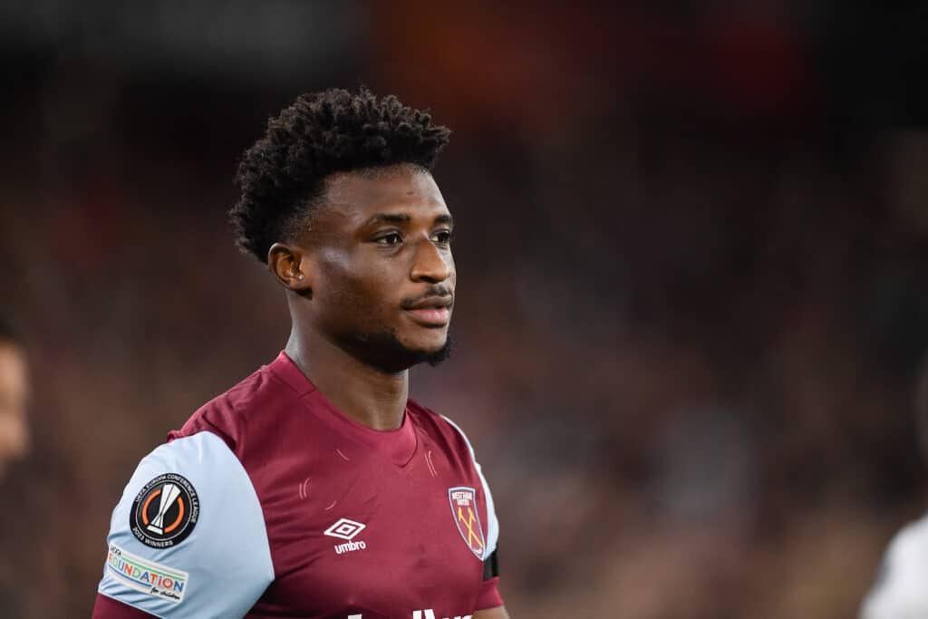 Stonebwoy reaches the London Stadium to support Kudus 1 Mohammed Kudus (West Ham United) looks on during the UEFA Europa League 2023/2024
