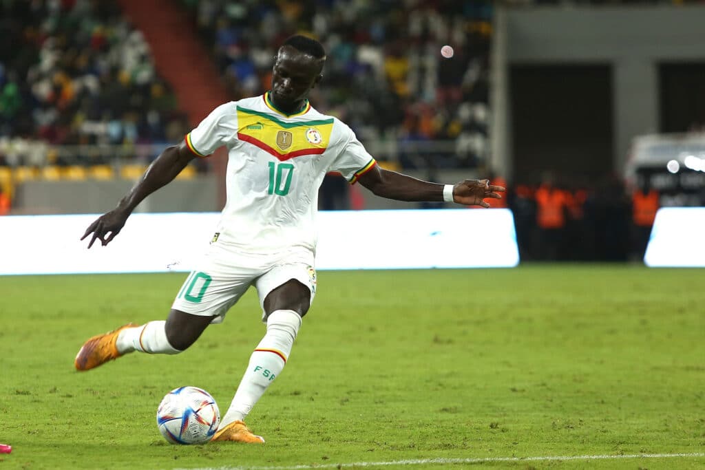 2023 AFCON Qualifiers top goal-scorers 2 Sadio Mane strikes the ball for Senegal