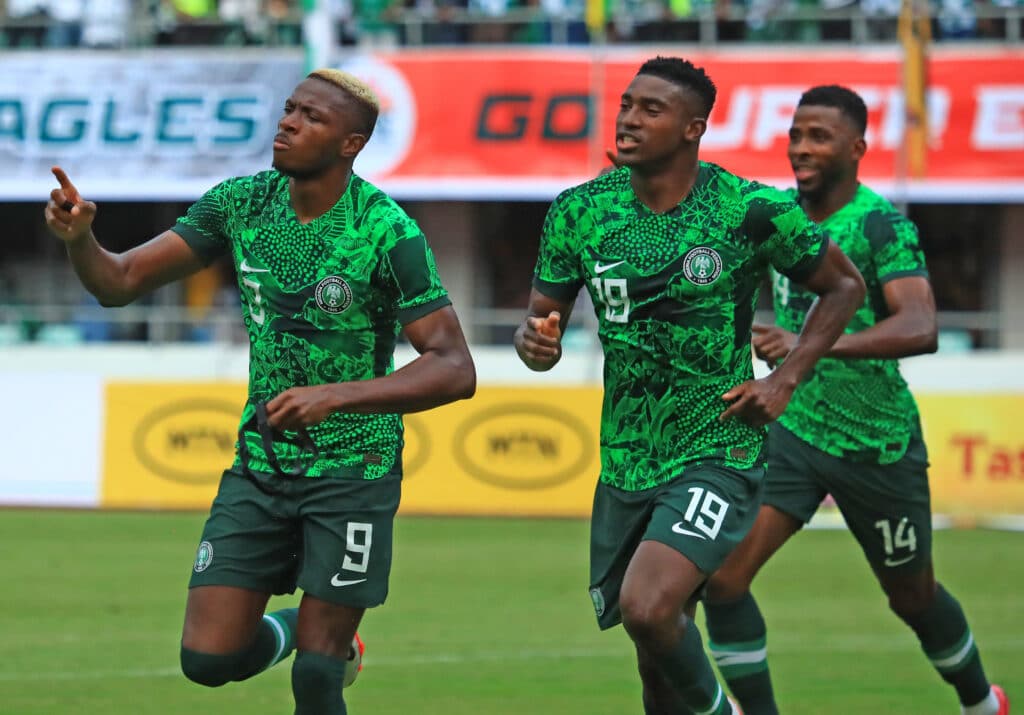 Super Eagles and Bafana Bafana await pot 2 fate in exciting AFCON draw 1 Victor Osimhen of Nigeria celebrates his goal during the 2023 Africa Cup of Nations Qualifiers