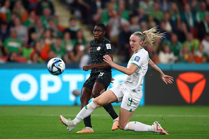 Waldrum 'shuts his critics up' as Super Falcons advance - Nigeria fans jubilant 1 Super Falcons player Asisat Oshoala in action for Nigeria