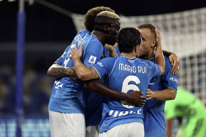 SSC Napoli v Udinese Calcio, Serie A, Football Osimhen celebrating with napoli team mates